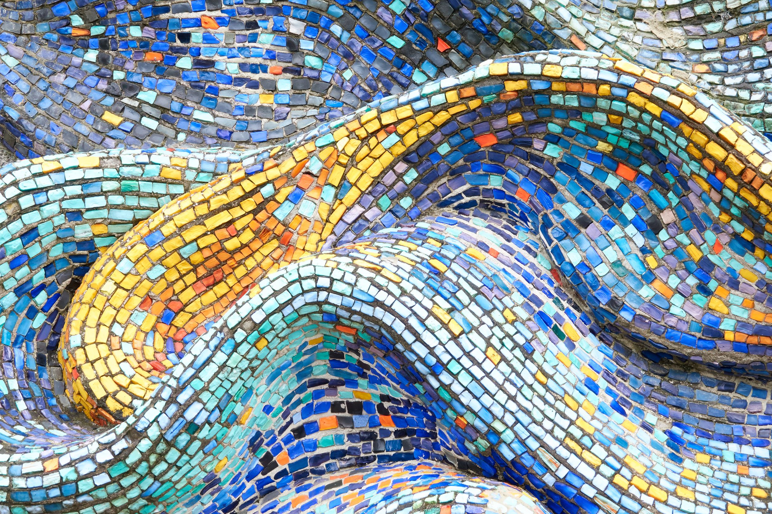 The power of culture study image mosaic waves blue